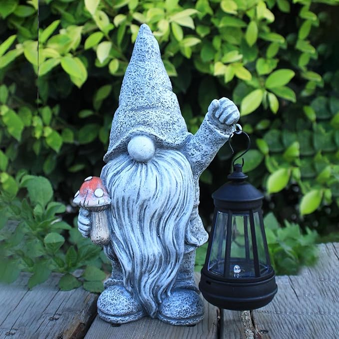 Garden Outdoor Statue,Solar Gnome Decorations Lanterns for Yard Garden, Patio Gnome Gifts for Mom (Eclectic)