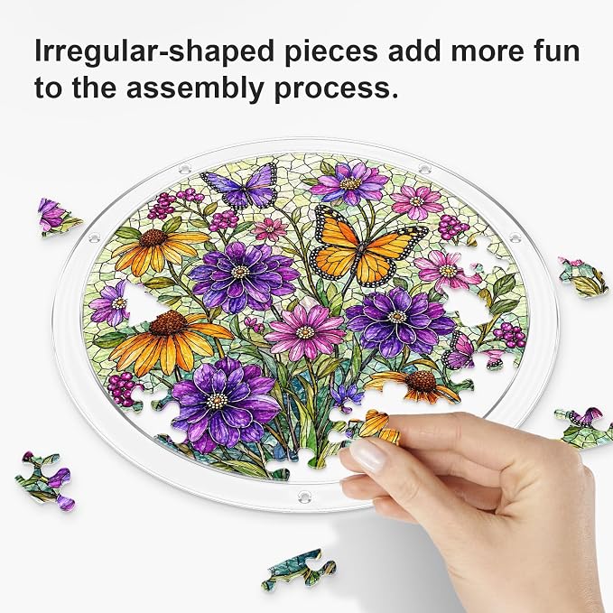 Acrylic Puzzle Suncatcher, Sun Catchers Puzzle for Window Hanging | 7.4 Inch Garden Spirit DIY Suncatcher Puzzle for Adults, Ideal Gifts for Women, Men, Wife, Mom, Home & Garden Decor