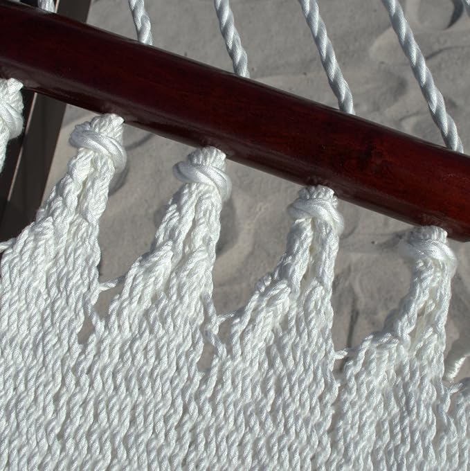 Double Caribbean Hammock - Soft-Spun Polyester - 48 inch (White)
