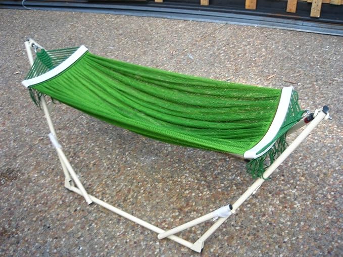 Indoor/Outdoor Small Hammock Swing Bed with Adjustable Medium Duty Metal Frame 45", and a Free Hand Carry Bag