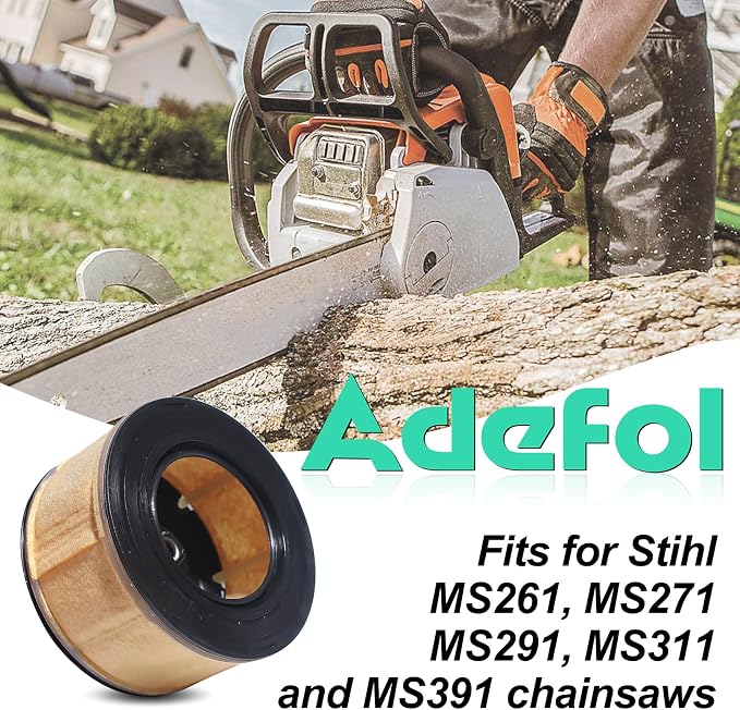 Air Filter Tune Up Kit for Stihl MS261 MS271 MS291 MS311 Chainsaw, Adefol Air Filter + Spark Plug + Fuel Filter + Fuel Line + Bar Nut Replacement Parts Replace 1141 120 1600