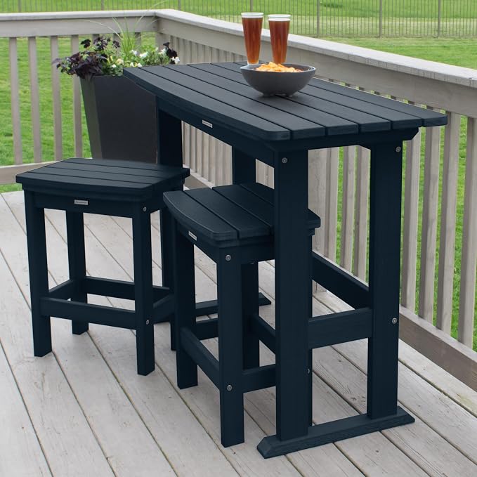 highwood Lehigh 3pc Counter Height Balcony Dining Set, Federal Blue