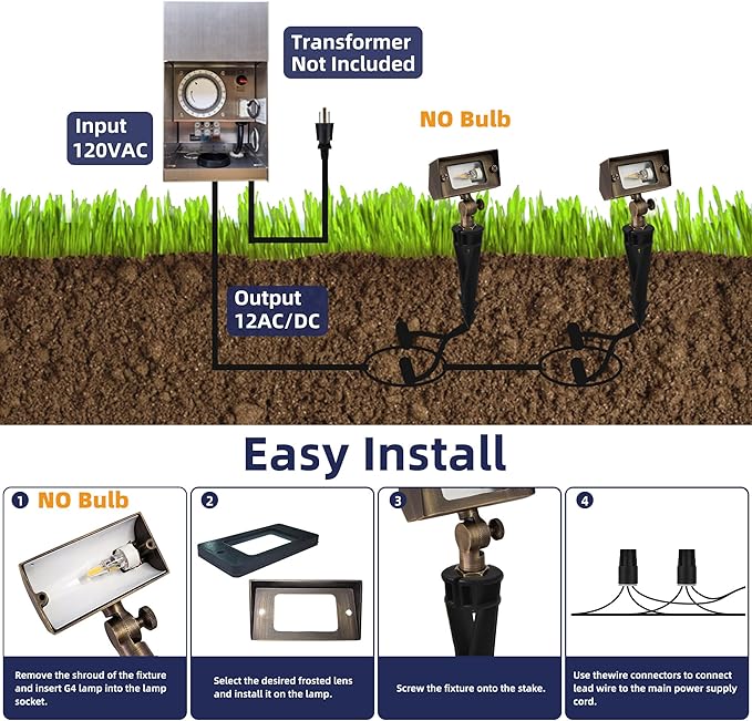 Cast Brass Flood Light, Wall Wash Light Without Bulb, Low Voltage Flood Light Outdoor with Adjustable Knuckle Mount, Waterproof Landscape Lighting of Outdoor Wall, Garden(12-Pack Without Bulb) (12)