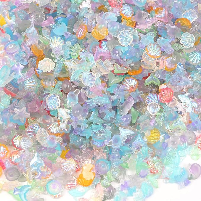 300PCS Luminous Ocean Mini Resin Sea Animals for DIY Crafts Dollhouse Miniatures Mini Animals Plastic Sea Creature Marine Life Bulk for Fairy Garden Micro Landscaping Aquarium Fish Tank Decoration