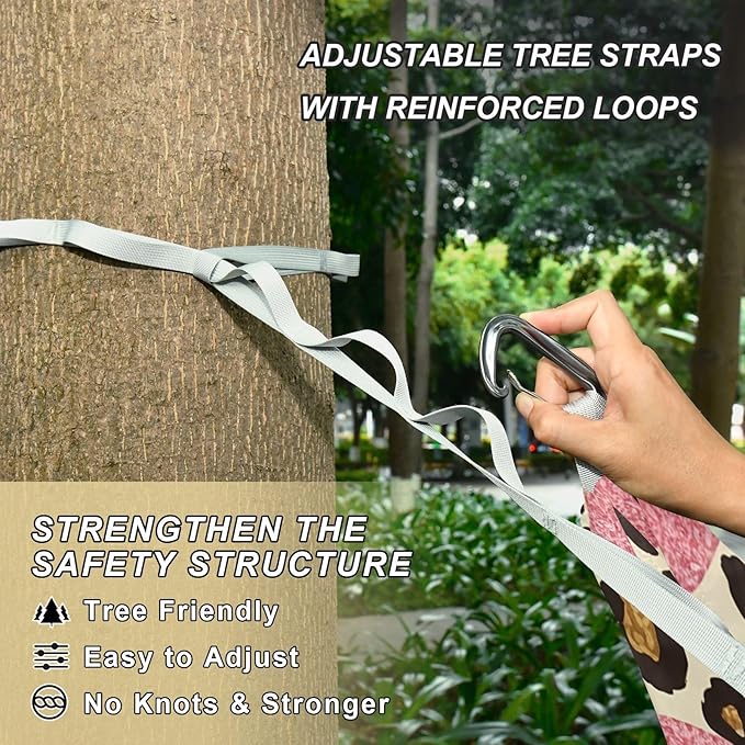 Hammocks for Outside Leopard Pattern Camping Hammock Portable Hammocks with Tree Straps and Carry Bag Camping Accessories for Hiking Beach Outdoor