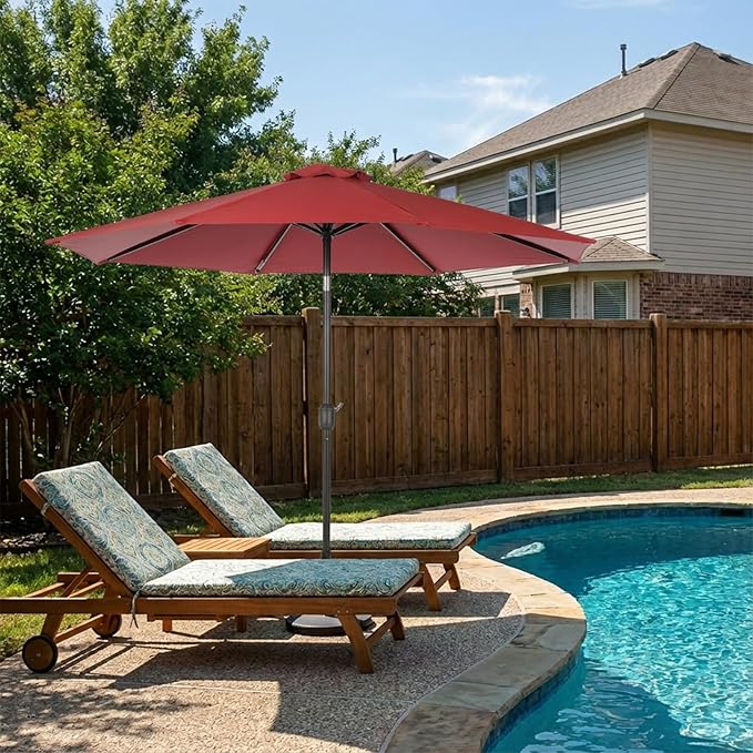 BPS Patio Umbrella Replacement Canopy for 10 ft 8 Ribs Table Umbrella, Outdoor Umbrella Replacement for Market Parasol, Canopy Only