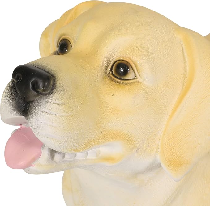 Brown Dog 3-in-1 Pedestal Side Table / End Table / Stool - MGO Hand Painted Sculpture Statue,No Assembly Required for Home,Living Room & Outdoor Decor (Light Brown, 31.50" W x 8.75" D x 16.75" H)