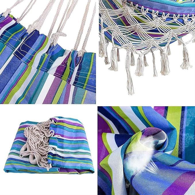 Hangmat 200x150 Cm Boho Macrame Hammock with Elegant Tassels and Fishtail Knitting Beach Outdoor Buiten Hammock(B)