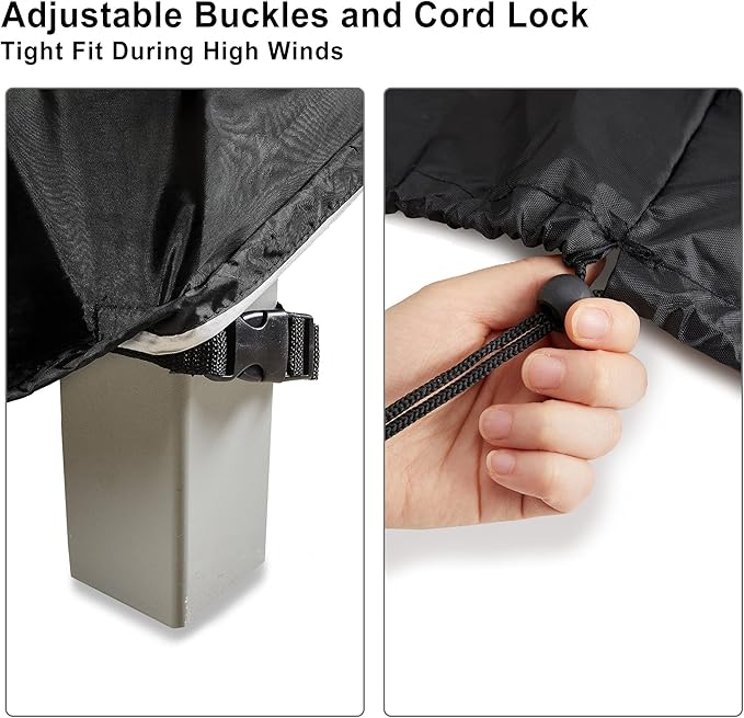 ALSTER Outdoor Chair Covers 2 Pack, Patio Chair Covers(29" L x 30" W x 36" H), Durable and Waterproof Black Furniture Covers for Lounge Deep Seat, Rain Snow Dust Wind-Proof
