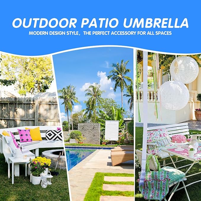 GDY 7.5FT Patio Umbrella Outdoor Table Umbrella,Market Umbrella with 6 Sturdy Ribs, with Push Button Tilt and Crank for Garden, Lawn, Deck, Backyard & Pool (Red)