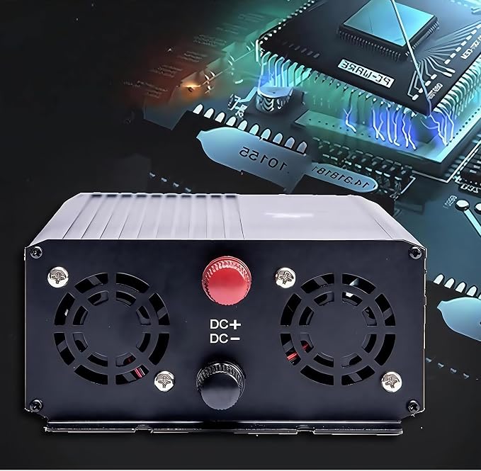 5000W Power Inverter 60V DC to 110V AC Converter with LED Display Dual AC Outlets Dual Fans Radiating for RV, Camp, Boat and Home Emergency Portable Pure Sine Wave Inverter (Smart Screen, 5000W 60V)