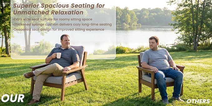 Ayge HDPE Patio Furniture Set,6 Piece Sectional Outdoor Furniture Set, All Weather Outdoor Couch Set Patio Conversation Set for Deck, Lawn, Brown