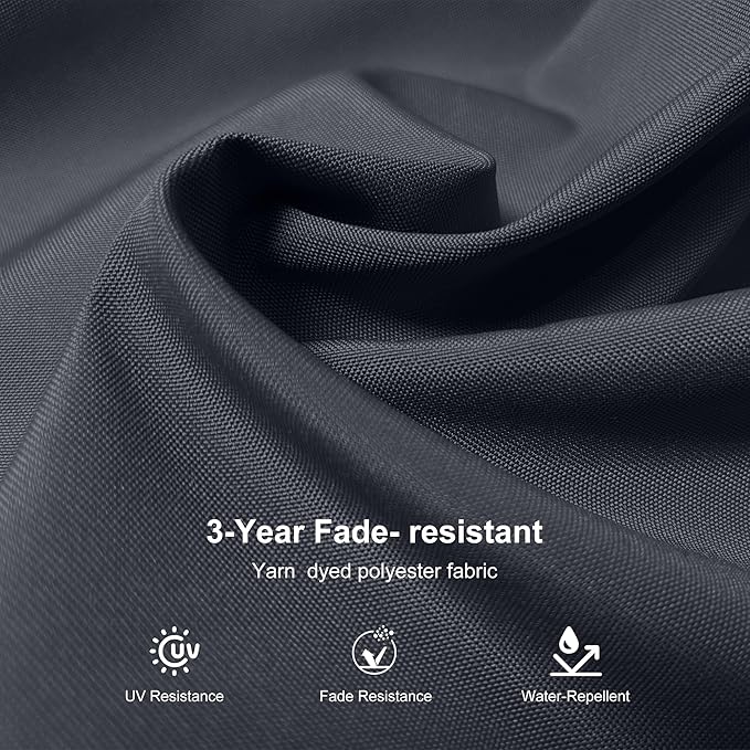 PURPLE LEAF 8 FT Patio Umbrella With Base White Cantilever Umbrella Square Outdoor Offset Umbrella Windproof with 360° Rotation for Garden Deck Pool, Light Grey