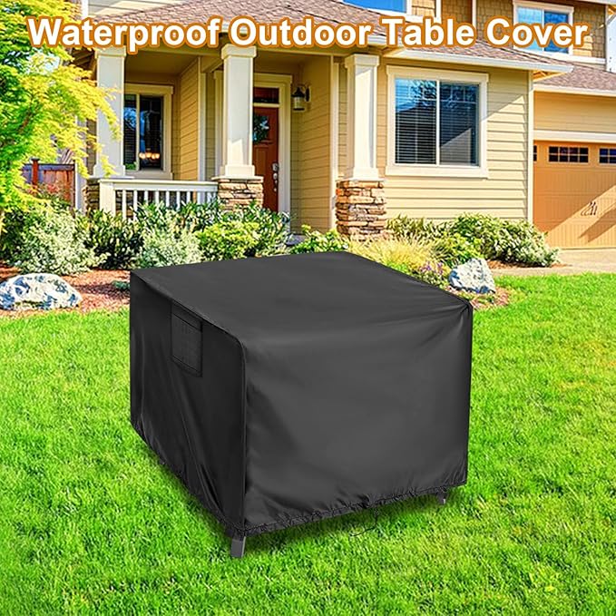 Kingling Outdoor Table Cover Square, 38 inch Square Patio Table Cover, Waterproof Small Table Cover Outdoor Patio Furniture Cover - 38'' x 38'' x 28''