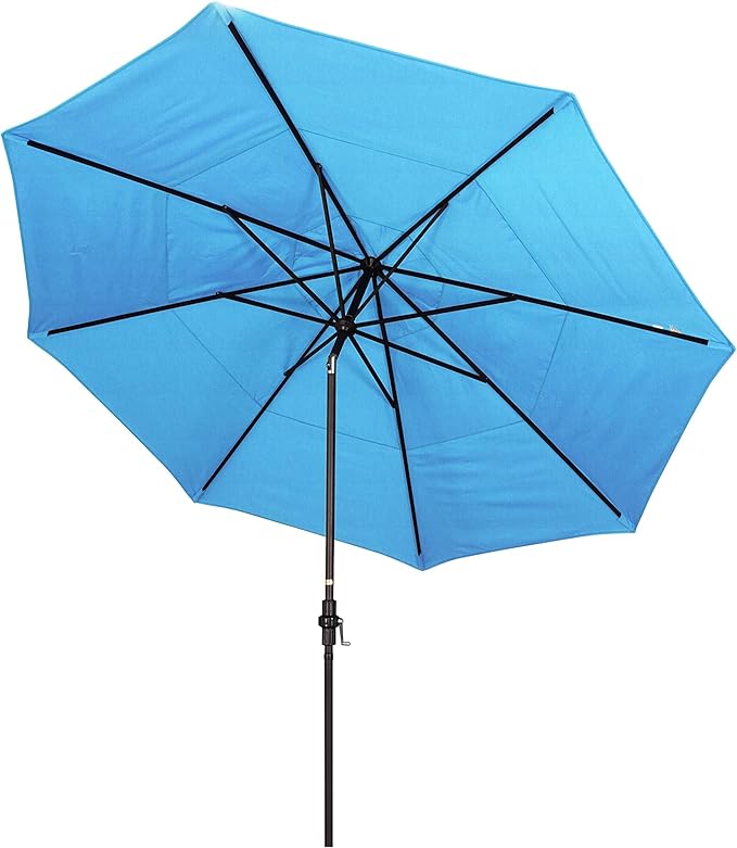 California Umbrella 11' Rd Tahoe Series Aluminum Patio Umbrella, Crank Lift, Collar Tilt, Bronze Finish