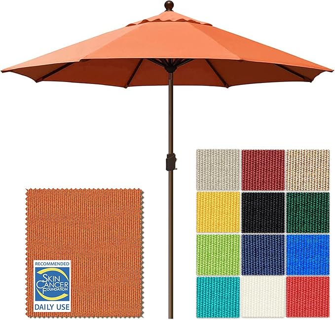 EliteShade USA 10-Year-Non-Fading 10Ft Market Patio Umbrella, UPF 50+ UV Protection Performance Sun Umbrella, Heavy Duty Commercial Grade Outdoor Table Umbrella with Crank & Tilt, Windproof Vented Top for Garden, Pool, Deck and Outdoor Playsets, Rust