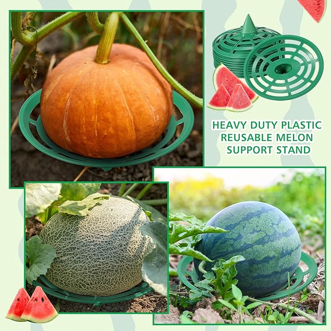 Irenare 20 Pcs Watermelon Net and Reusable Melon Cradles Hammock Watermelon Hammock Net for Garden Pumpkin Support Plant Honeydew Cantaloupes Ground Rot Holds up to 8lbs (Green)