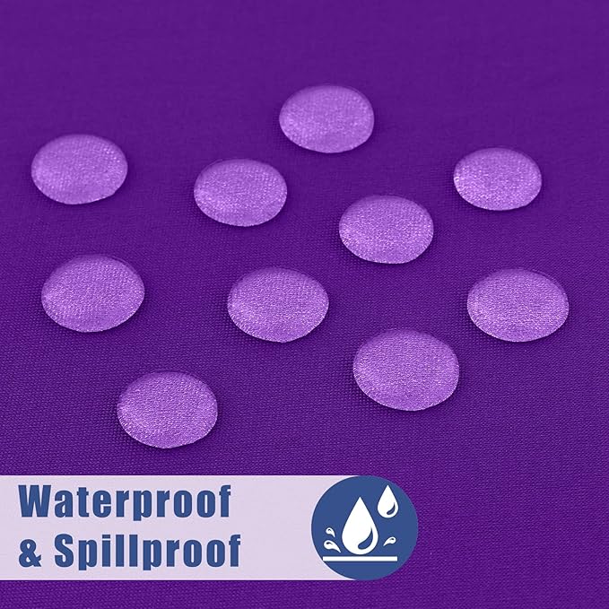 Moosfor Spandex 5 Foot Rectangle Table Cloth 2 Pack, Elastic Fitted Tablecloths for Picnic, Stretch Washable Patio Table Cover for Outdoor, Camping, Banquet and Parties (Purple, 30"x60")