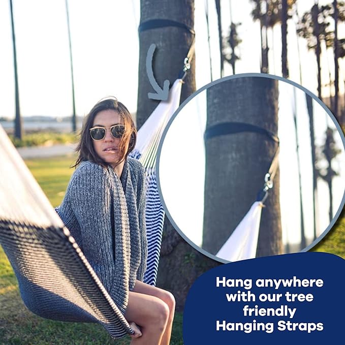 Adventure Camping Hammock & Hammock Straps by Yellow Leaf Hammocks - Fits 1-2 PPL, 400lb max, Weathersafe, Super Strong, Easy to Hang, Ultrasoft, Easy to Pack - Color: Blue & Green
