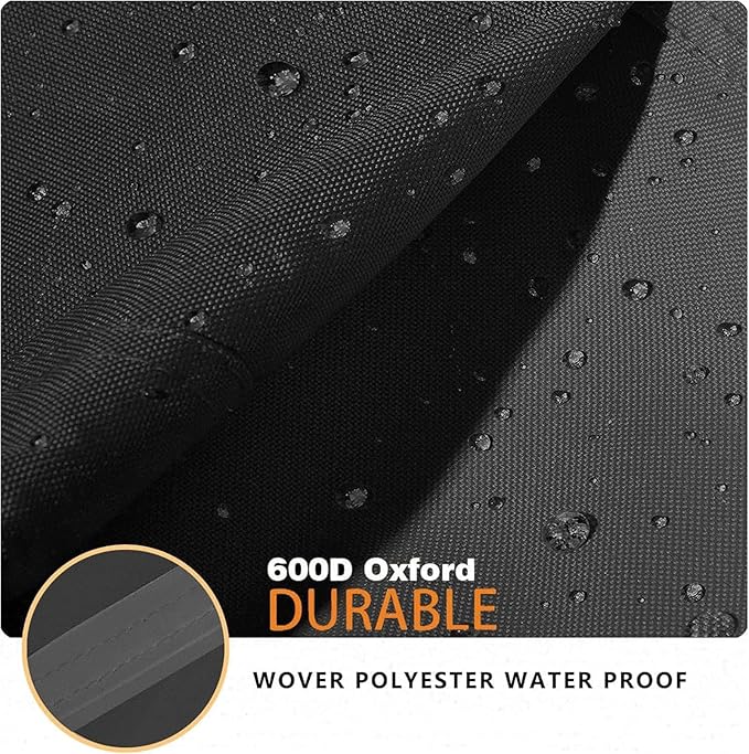 Waterproof Patio Loveseat Cover, 76W x 32.7D x 33H inches Heavy Duty 600D Weather-Resistant Outdoor Furniture Protector Black