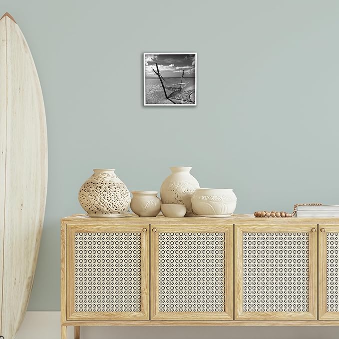 Stupell Industries Windward Beach Hammock Framed Giclee Art Design by Noah Bay