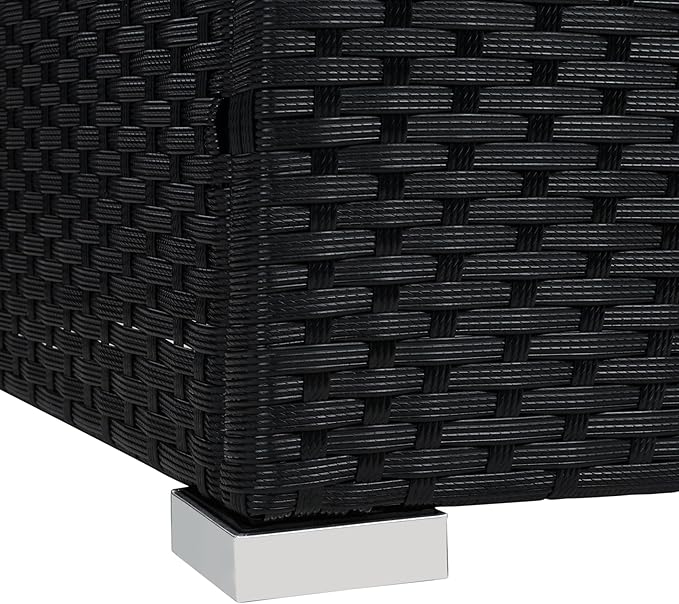 SAFAVIEH Outdoor Collection Madalina Black/Light Grey Wicker Conversation Patio Set