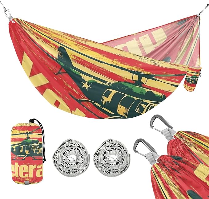 National Vietnam War Veterans Day National Flag A Helicopter Outdoor Hammock with Tree Straps Tree Hammock for Outside Beach Patio Garden
