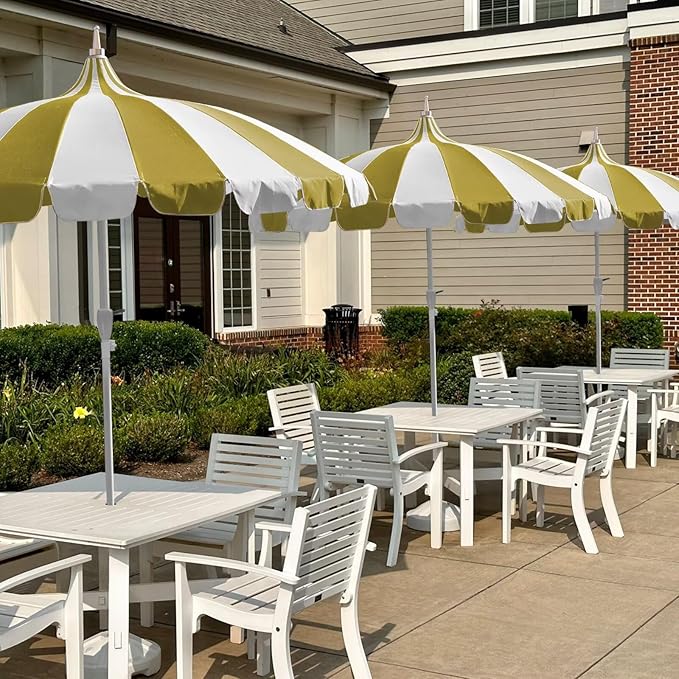 8Ft Patio Pagoda Umbrella, UV Protect Pool Umbrellas with Heavy Duty Pole, Outdoor Market Umbrella for Holiday Garden Backyard