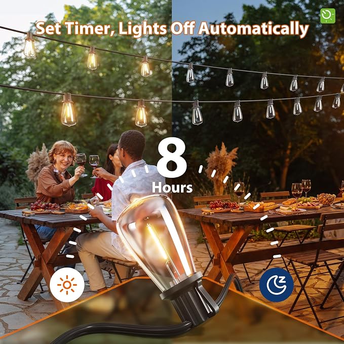 KYY 78FT(72+6) Solar String Lights Outdoor with USB Port Remote Control | LED Waterproof Solar Powered Patio with 24 Sockets, Heavy-Duty and UL Listed Porch Market Lights