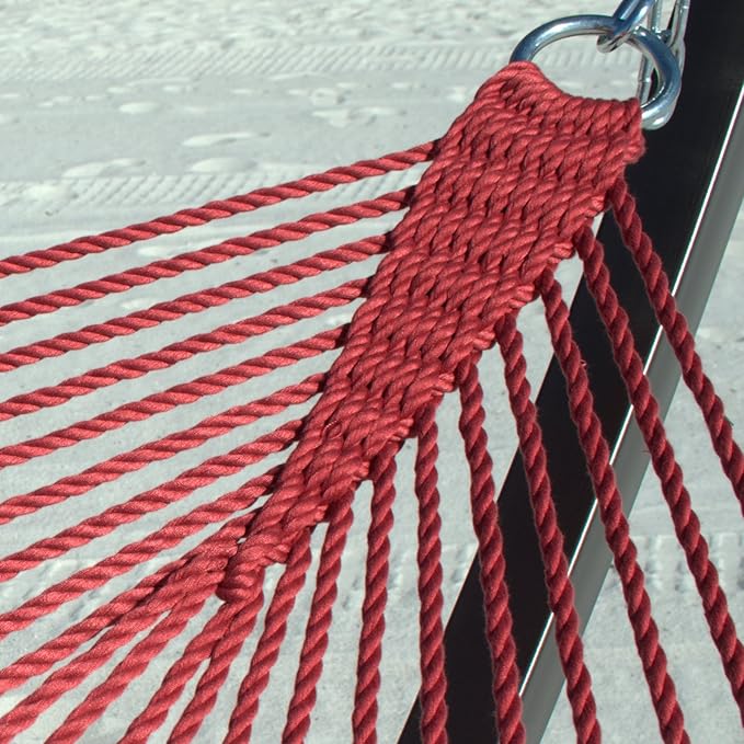 Double Caribbean Hammock - Soft-Spun Polyester - 48 inch (RED)