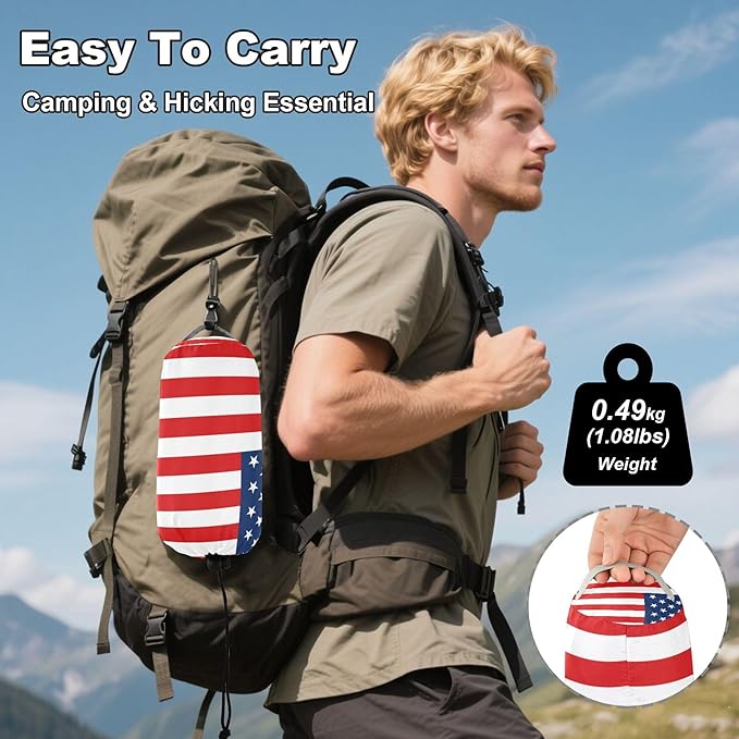 USA Flag Custom Camping Hammocks with Tree Straps Backyard Hammock for Outside Patio Backyard Poolside