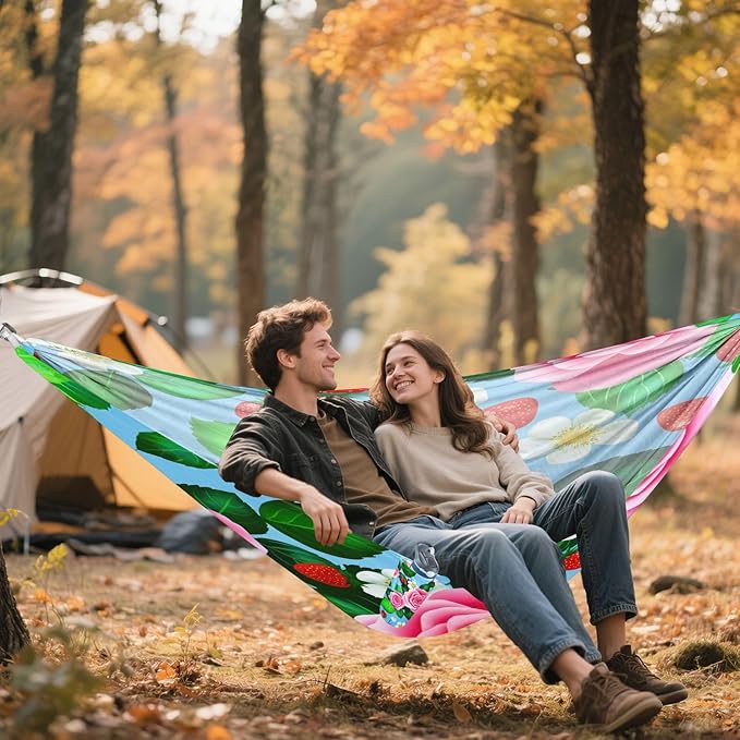 Hammocks for Outside Roses Camping Hammock Portable Hammocks with Tree Straps and Carry Bag Camping Accessories for Hiking Beach Outdoor