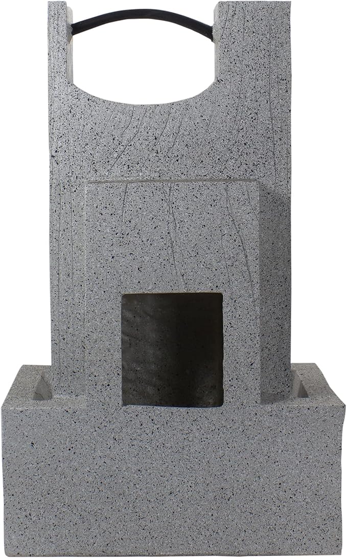 Modern Style Rainfall Outdoor Water Fountain - 23" - Gray