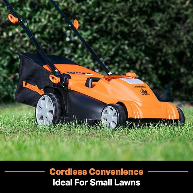 LawnMaster CLMF4815E 48V MAX 15-inch Brushless Cordless Lawn Mower with 2X24V MAX 4.0Ah Battery and a Dual Charger