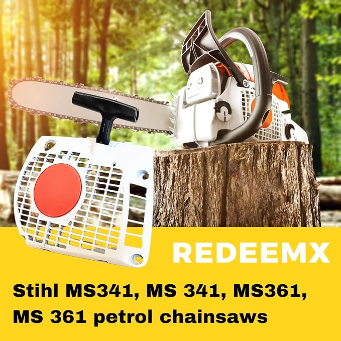 Recoil Starter Pull Start Assembly for Stihl MS341 MS361 Chainsaw Compatible with OEM #1135 080 2102/11350802102 Chainsaw Recoil Rewind Starter Replacement Part