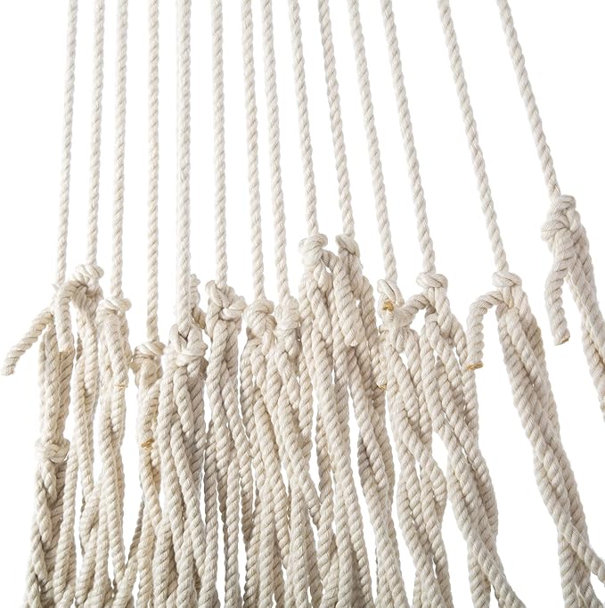 Original Pawleys Island Large Original Cotton Low Country Sling Rope Hammock with Free Extension Chains & Tree Hooks, Handcrafted in The USA, Accommodates 2 People, 450 LB Weight Capacity