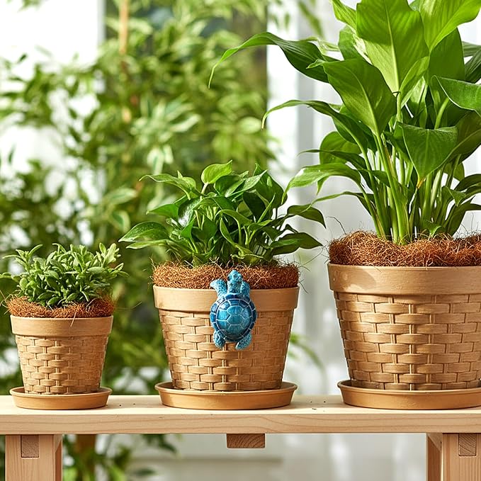 Turtle Plant Decorations For Pots Blue Tortoise Figure Plant Pot Hanger | Climbing Resin Cute Hanging Sea Turtle Statue Planter Pots Decorations For Yard Garden Ornaments Pot Decoration