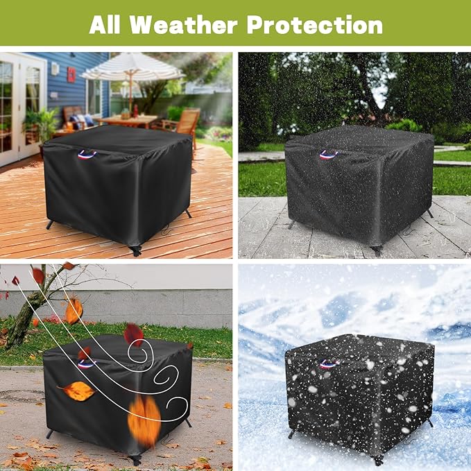 40 x 40 Patio Table Cover, 40 Inch Square Patio Table Cover for Outdoor Furniture Waterproof, Heavy Duty Protective Covers Fit Square Tabletop