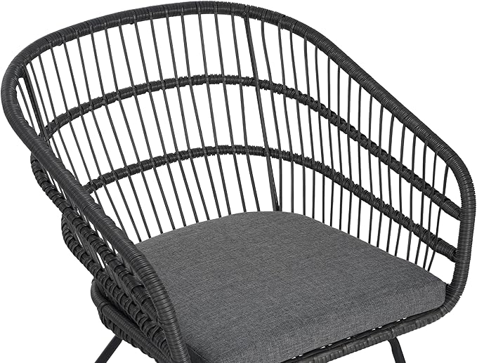 Christopher Knight Home Terry Acacia Wood Patio Dining Set for 6, Rectangular Patio Dining Table and Faux Rattan Chairs Set of 6, 7 Piece Outdoor Dining Set with Cushion and Iron Frame, Teak+Gray