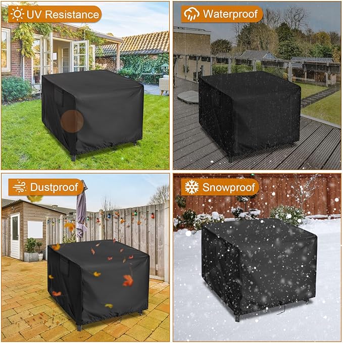 Kingling Outdoor Table Cover Square, 38 inch Square Patio Table Cover, Waterproof Small Table Cover Outdoor Patio Furniture Cover - 38'' x 38'' x 28''