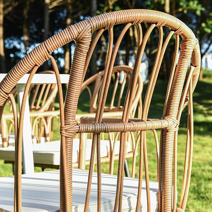 YITAHOME Outdoor Patio Dining Set 6 pcs 59" Outdoor Table and Chairs Patio Dining Furniture Sets for 6 with Chairs & Table & Bench Outdoor Dining Table Set for Garden Lawn Porch Indoor