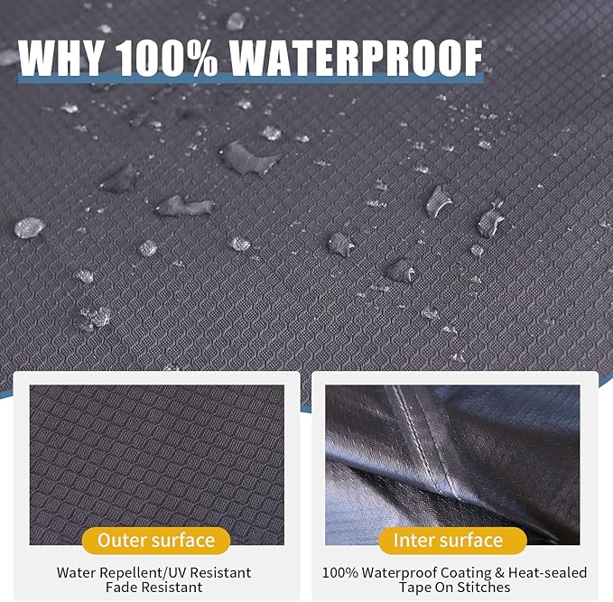 Patio Furniture Cover,Waterproof for Outdoor Dining Table and Chair Cover, Furniture Sofa Set Covers, patio table cover, 108" W x 82" D x 27.5" H Grey
