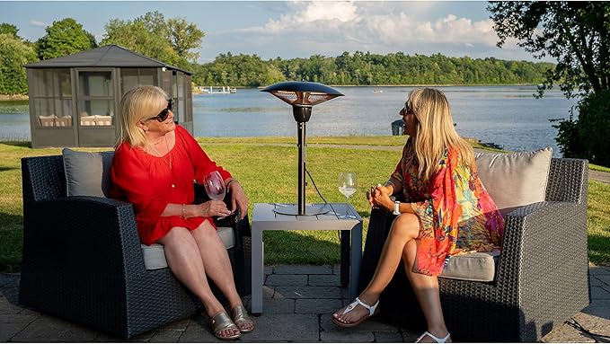 Westinghouse Table Top Outdoor Electric Patio Heater with Aluminum Reflector, Water Resistant, Auto Shut Off Tip Over Switch & Overheat Protection, Infrared Heater for Balcony, Backyard, Deck, & More