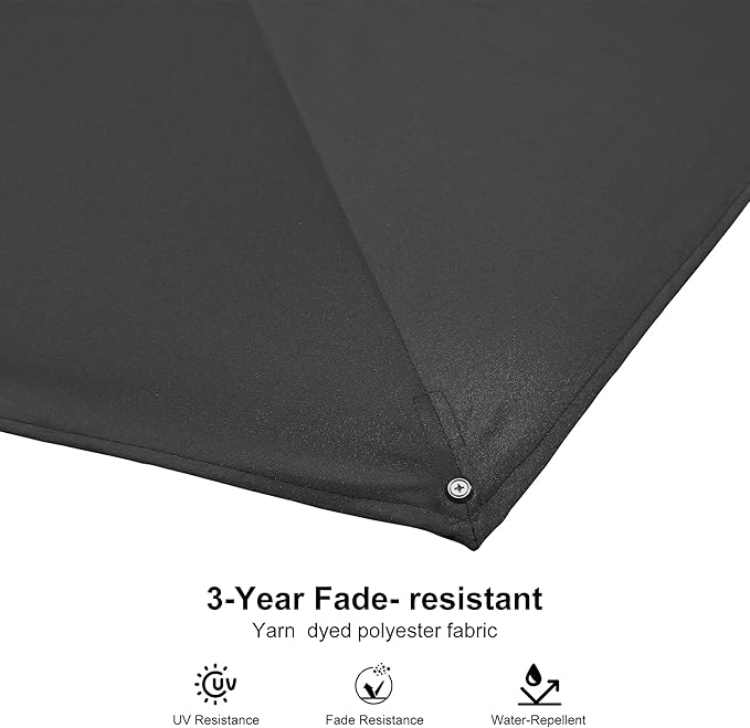 PURPLE LEAF 10' × 13' Patio Umbrella White Cantilever Umbrella Aluminum Square Outdoor Offset Umbrella Hanging Windproof with 360° Rotation for Garden Deck Pool, Grey