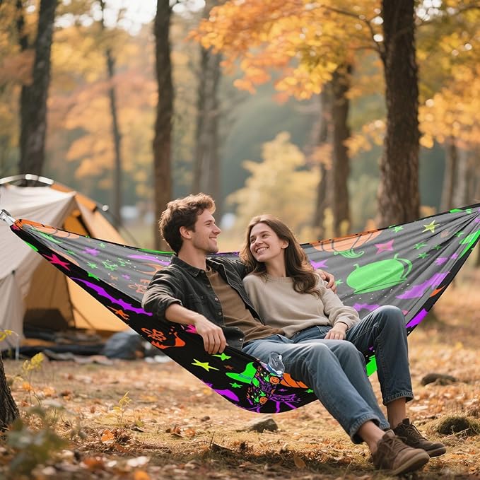 Hammocks for Outside Halloween Elements Camping Hammock Portable Hammocks with Tree Straps and Carry Bag Camping Accessories for Hiking Beach Outdoor