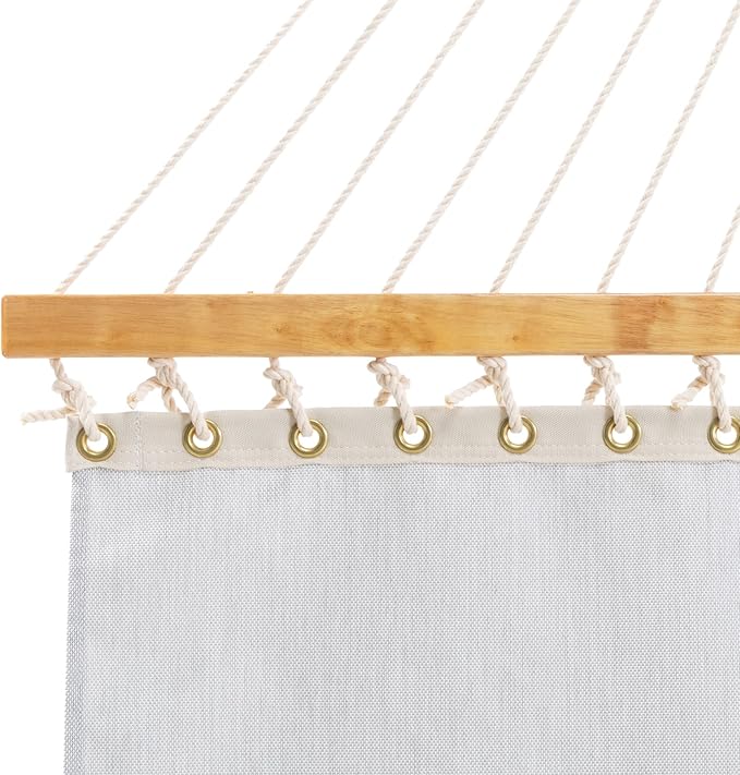 Original Pawleys Island Large Augustine Oyster Sunbrella Quick Dry Hammock – 13 ft. x 55 in., 450 lb Capacity, DuraCord Rope, Oak Spreader Bar, Handcrafted in The USA