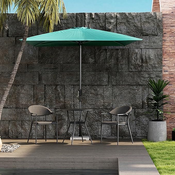 250cm against the wall Umbrella Half Rectangular Outdoor Patio Umbrella with Easy Crank Adjustable Height Without Base for gardens, balconies,patios,apartment terraces,cafes