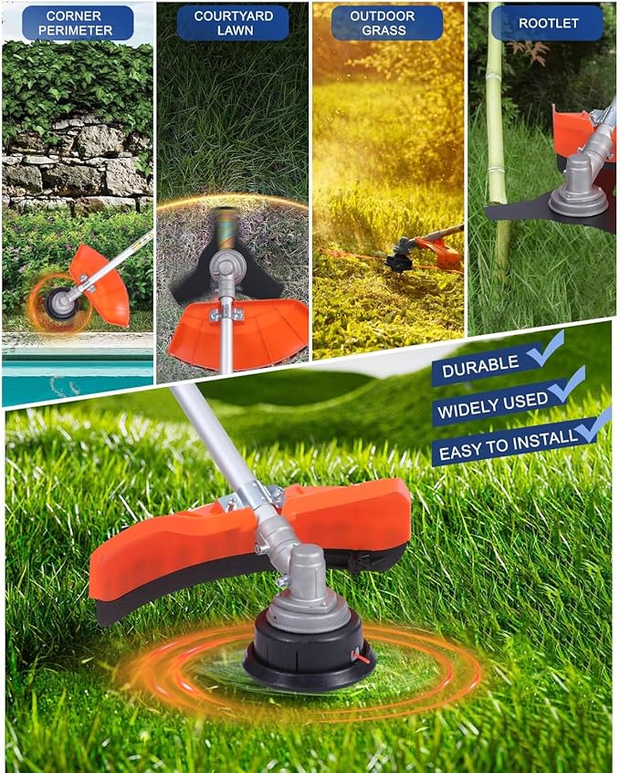 52CC Gas Weed Eater, 3-in-1 String Trimmer/Brush Cutter/Edger – 18″ Cutting Swath, Balanced 18.5LB Design, Full-Crank 2-Stroke Engine, Quick-Start System for Effortless Yard Care (PT6091)