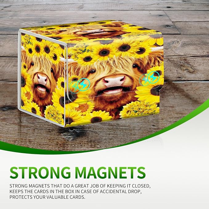 Card Deck Box for MTG, Cards Storage Box Fits 120+ Sleeved, Leather Small Size Strong Magnetic Closing Card Case for Board Games Magic TCG CCG Baseball Collection, Rose Clock