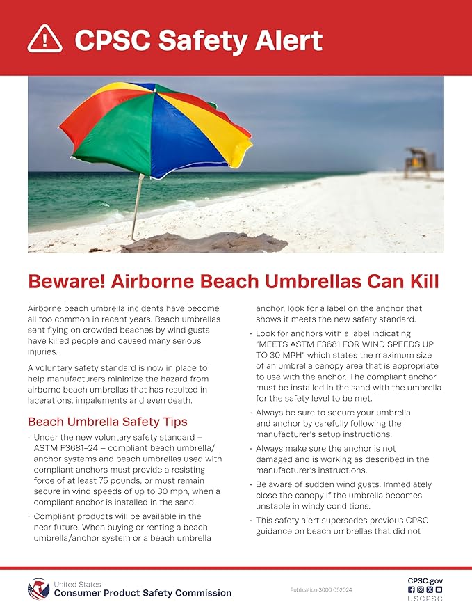 BEACHBUB ALL-IN-ONE BEACH UMBRELLA SYSTEM. Includes ULTRA Base (compliant with the ASTM F3681-24 Beach Umbrella Safety Standard). (Caribbean Blue)